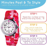 Learn the Time Past/To Girls Watch Pink Camo #ERW-WP-PT-PC