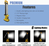 Cordless Work Light,  Rechargeable Work Desk Lamp, 750 Lumen ×2 Foldable Double-Sided Lamp, Can Be Used as Trouble Light, Underhood Light，Outdoor Lights.