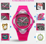 Kids Teens Girls Waterproof Sports Digital Watches Timer with Alarm Stopwatch 7 Colorful Luminous for Age 6-15