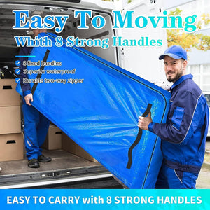 Mattress Protector,  Heavy Duty Mattress Bags for Moving and Storage Reusable Mattress Protection Cover Bag Protector with Strong Zipper and Handles (Queen (208X160X38Cm/82X62X15In))