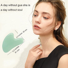 Load image into Gallery viewer, Gua Sha Tool, Jade Stone Guasha Massage Scraping, Guasha Board for Facial and Body Skin Massage. Gua Sha Tool for Toxins/Prevents Wrinkles for Spa Acupuncture Therapy Trigger Point Treatment.
