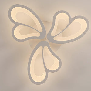 Modern LED Ceiling Light,Dimmable Acrylic Flush Mount Ceiling Lamp,3 Petals Metal Flower Shape Chandelier Lighting Fixture for Living Room Bedroom Kitchen Office Dining Room