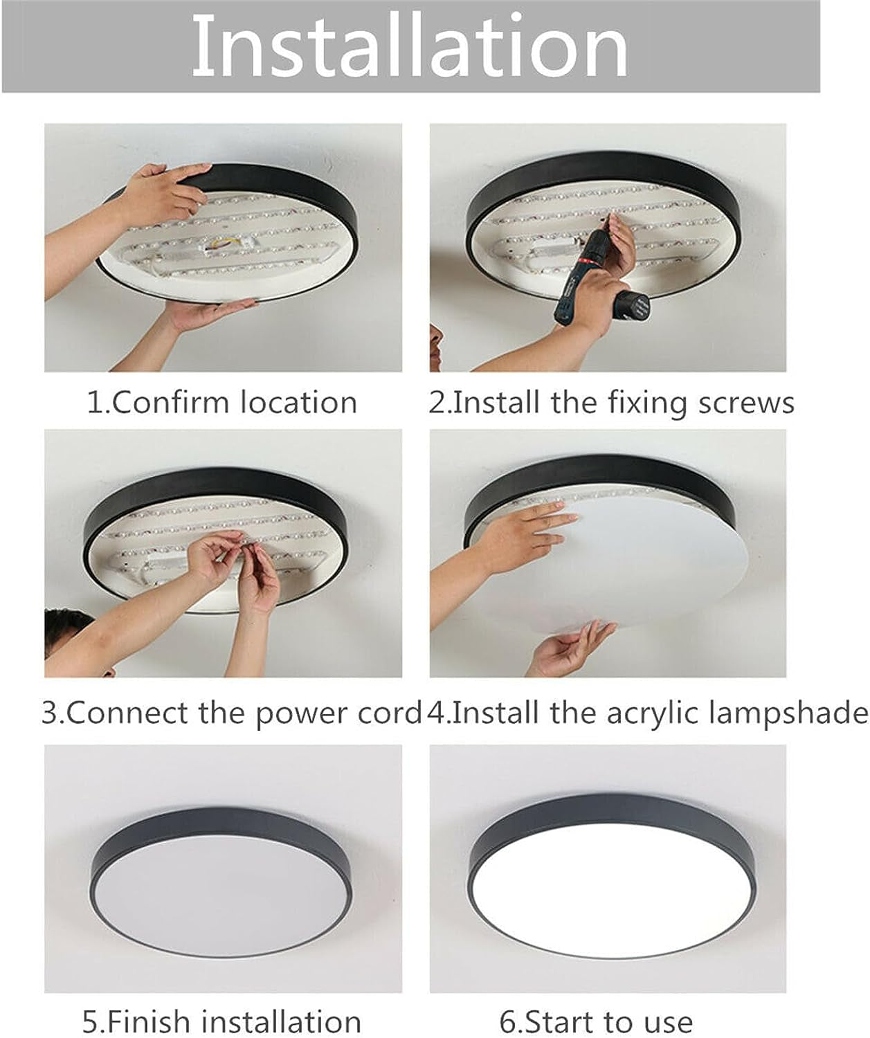 40Cm Led Ceiling Light Modern Surface Mount Flush Ceiling Light Fixture Ultra-Thin 5Cm Flat round Lamp for Bedroom Living Room Bathroom Porch Hallway Utility Laundry Closet Room