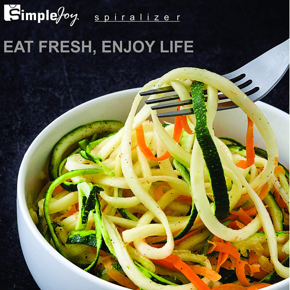 Spiral Slicer, Premium Rotatable Blades Spiralizer, Zucchini and Vegetable Slicer.Specially Made for Vege Based Diets.Bonus Recipe E-Book and Cleaning Brush. . Enjoy Healthy