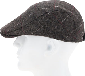 Mens Plaid Flat Berets Hat Newsboy Cabbie Duckbill Caps Fedora Adjustable Vintage Hiking Cycling Drivers Winter Warm Accessories for Birthday Gifts