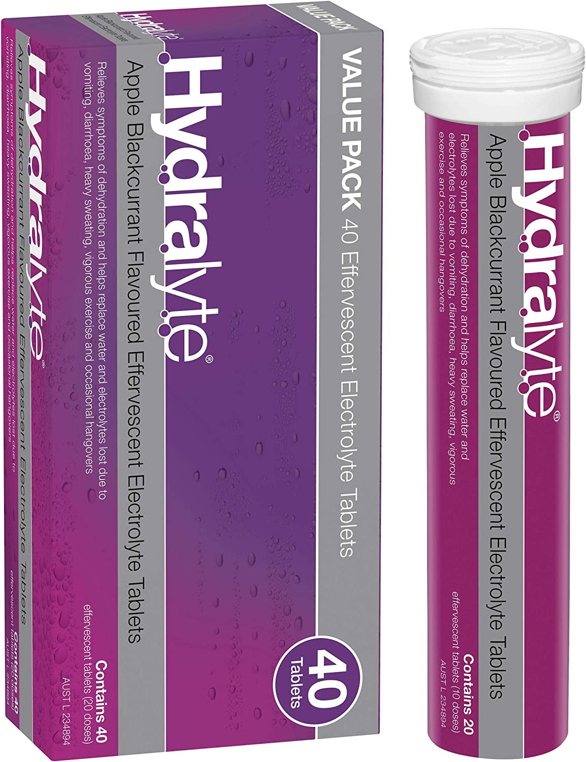 Effervescent Electrolyte Tablets Apple Blackcurrant Flavoured 40 Tablets