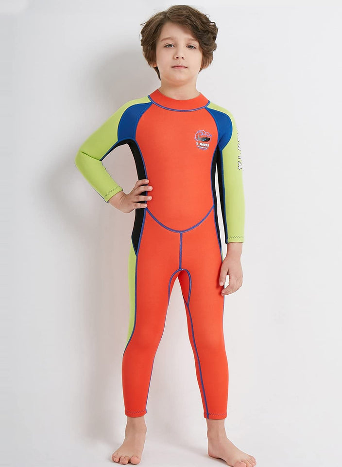 Kids Wetsuit Swimsuit 2.5Mm Neoprene Boy Girl Long Sleeve Diving Suit Swimwear