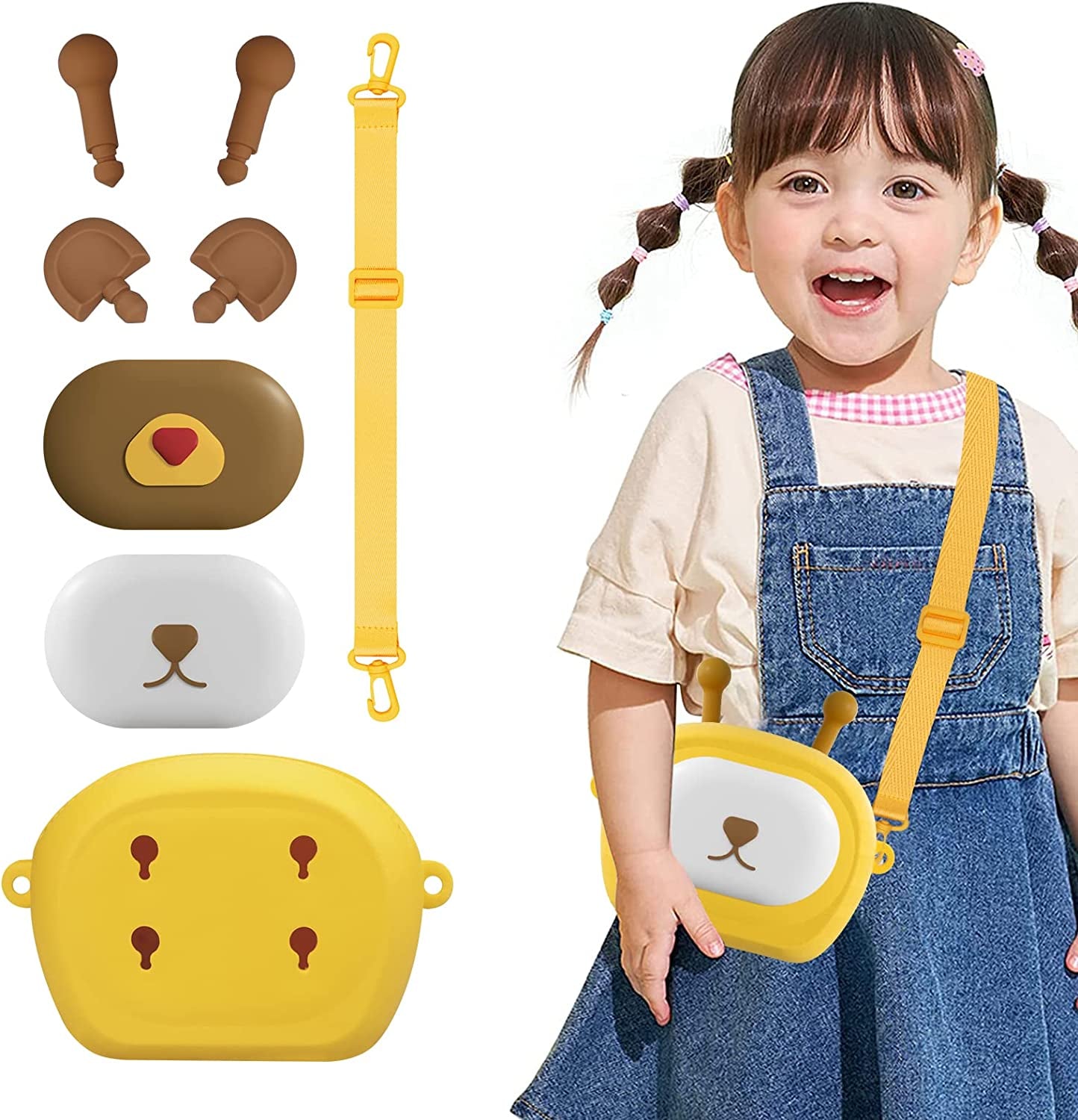 Kids Crossbody Bag, DIY Purse with 3 Cartoon Animal Styles, Little Girls Handbag Cute Gifts Adjustable Shoulder Strap