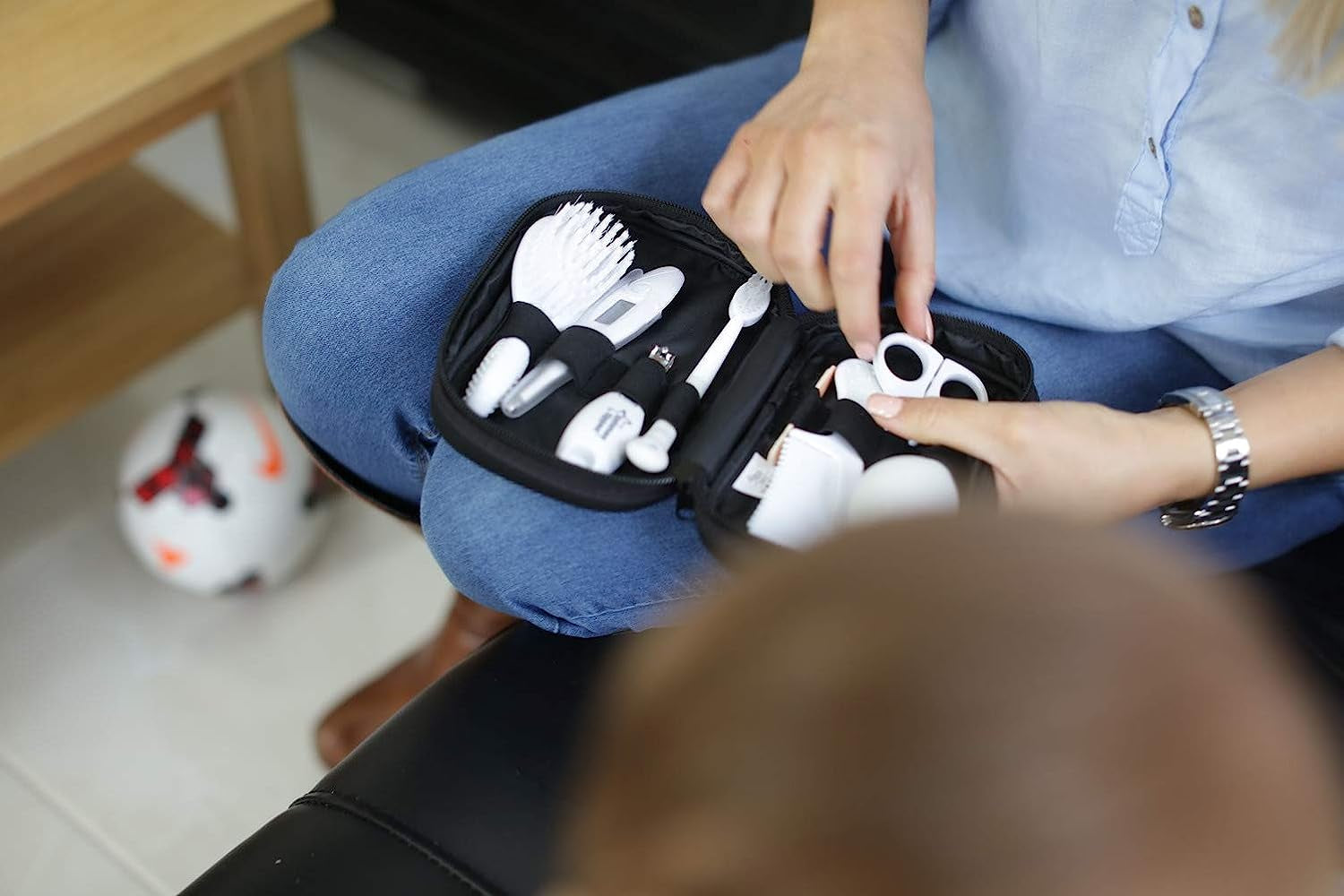 Baby Grooming and Healthcare Kit, Includes Digital Oral Thermometer, Nasal Aspirator, Brush and Comb, Scissors and Nail Clippers