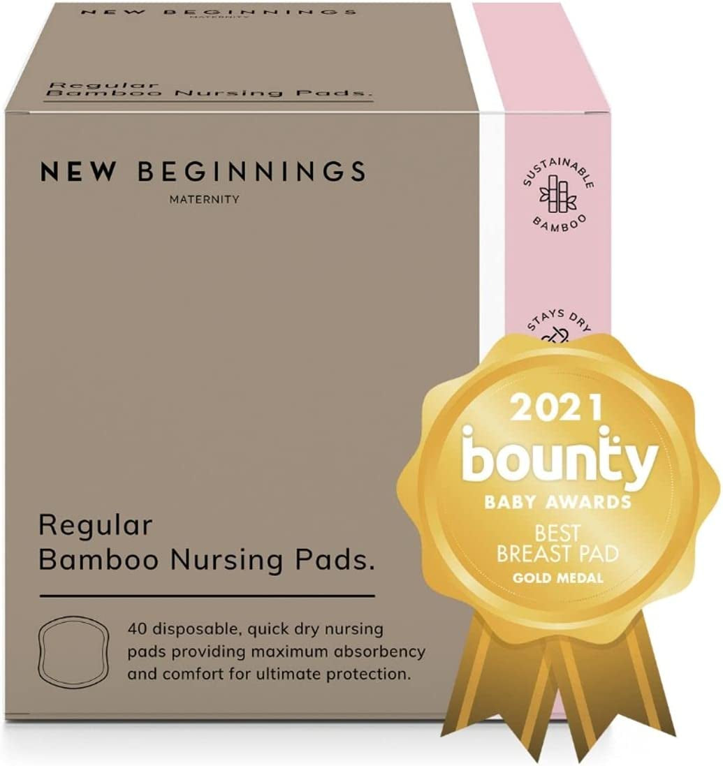 Extra-Soft & Highly-Absorbent Disposable Bamboo Nursing Pads, 40-Pack
