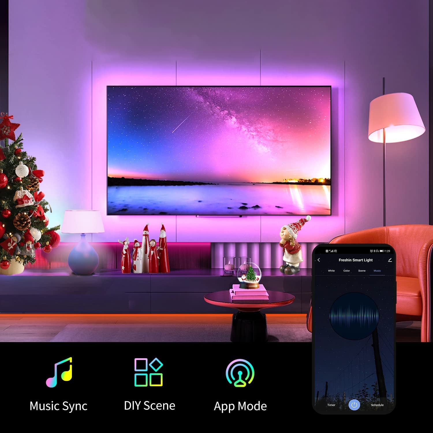 Smart Light Bulbs  E27 A60 9W RGBCW Wifi Light Bulb, Dimmable Led Light, 2.4Ghz Only, Compatible with Alexa ,Google Home No Hub Required (1 Pack)