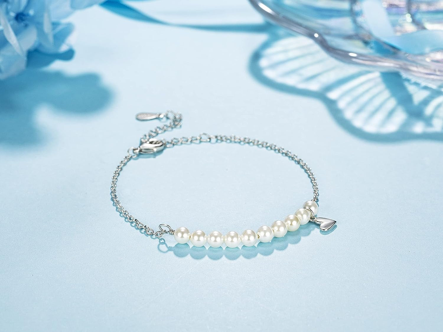 10 Year Old Gifts for Girls - Sweet Pearl Bracelet Gifts for 10 Year Olds Girls, Adjustable Pearl Bracelet, Presents for 10 Year Old Little Girls