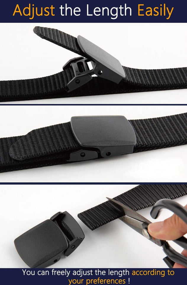 Nylon Belt for Men, Military Tactical Belt with YKK Plastic Buckle, Durable Breathable Waist Belt for Work Outdoor Cycling Hiking Skiing,Adjustable for Pants Size below 46Inches[53"Long1.5"Wide]