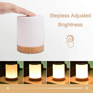 Night Light  Touch Lamp for Bedrooms Living Room Portable Table Bedside Lamps with Rechargeable Internal Battery Dimmable 2800K-3100K Warm White Light & Color Changing RGB