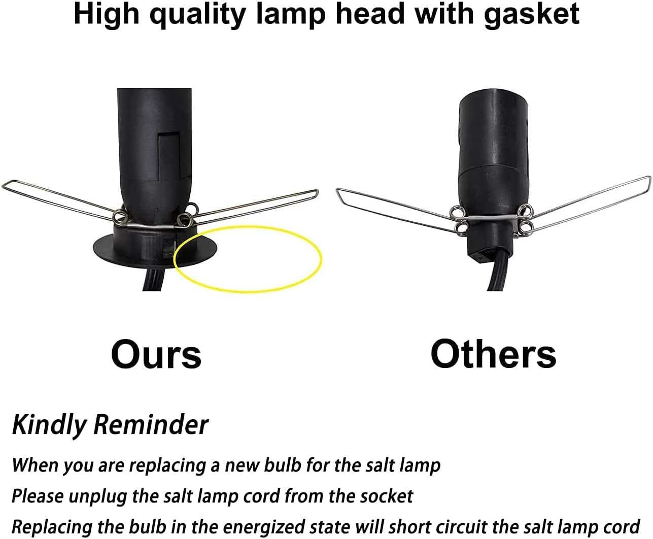 Salt Lamp Cord Replacement with Dimmer Switch and 3 Free Bulbs, Original Replacement Power Cord with Base Assembly E14 Socket & Metal Clip, for All Himalayan Crystal Salt Rock Lamp - 240V SAA Standard