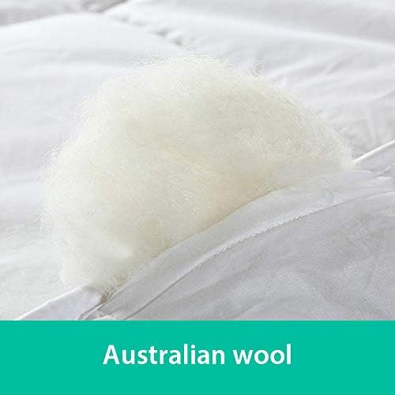 350/500/700GSM All Size Australian Wool Quilt Doona Duvet down Summer Winter (500GSM, King)