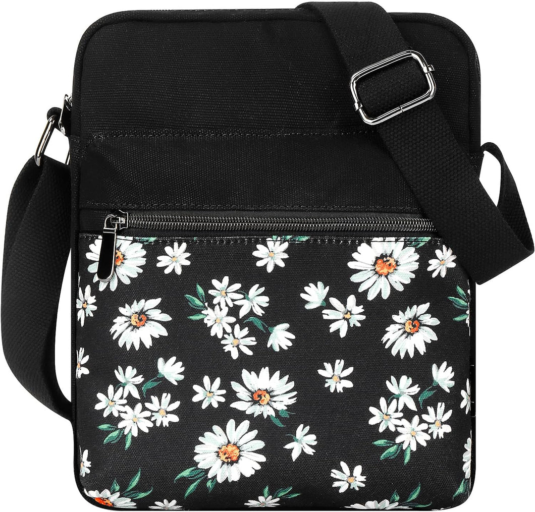 Small Crossbody Purse for Teen Girls and Women, Daisy-Black, Small