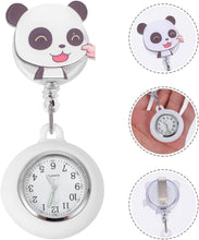Load image into Gallery viewer, 1Pc Delicate Practical Second Alloy for with Convenient Nurse Doctors Panda on Cover Gifts Watches Clip Watch Hanging Pattern Metal Pocket Panda-Shaped Doctor Clip- Nurses
