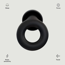 Load image into Gallery viewer, Quiet Noise Reduction Earplugs – Super Soft, Reusable Hearing Protection in Flexible Silicone for Sleep, Noise Sensitivity &amp; Flights - 8 Ear Tips in XS, S, M, L – 27Db Noise Cancelling - Black
