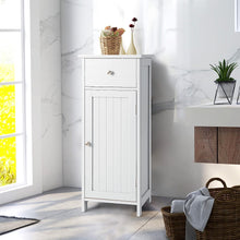 Load image into Gallery viewer, Bathroom Floor Cabinet, Storage Cabinet with Single Door, Pull-Out Drawer, 3-Position Adjustable Shelf, Anti-Topping Device, Side Storage Organizer for Bathroom Living Room Entryway, White
