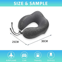 Load image into Gallery viewer, Travel Pillow Neck Support,Memory Foam Neck Pillows for Travel Airplane, 360-Degree Head Support,Travel Kit with 3D Contoured Eye Masks,Earplugs.

