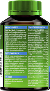 Men’S Multivitamin + Performance - Supports Mental Function and Physical Stamina - Relieves Fatigue, Multi Vitamin 50 Capsules