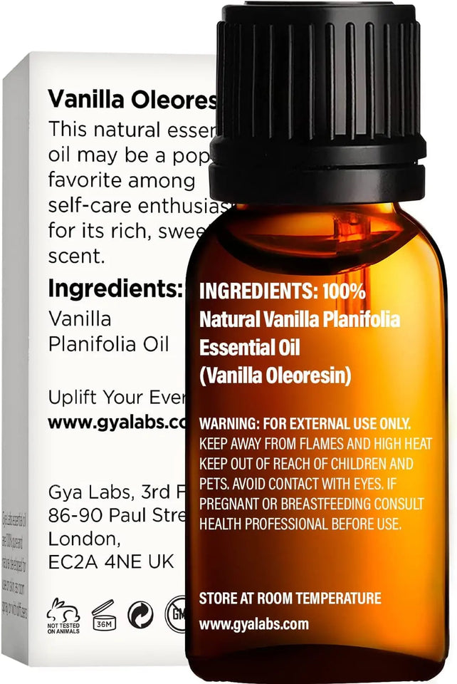 Pure Vanilla Essential Oil for Diffuser - 100% Therapeutic Grade Vanilla Oleoresin Essential Oil - Vanilla Essential Oil for Skin - Undiluted Long Lasting Vanilla Oil Perfume (10Ml)