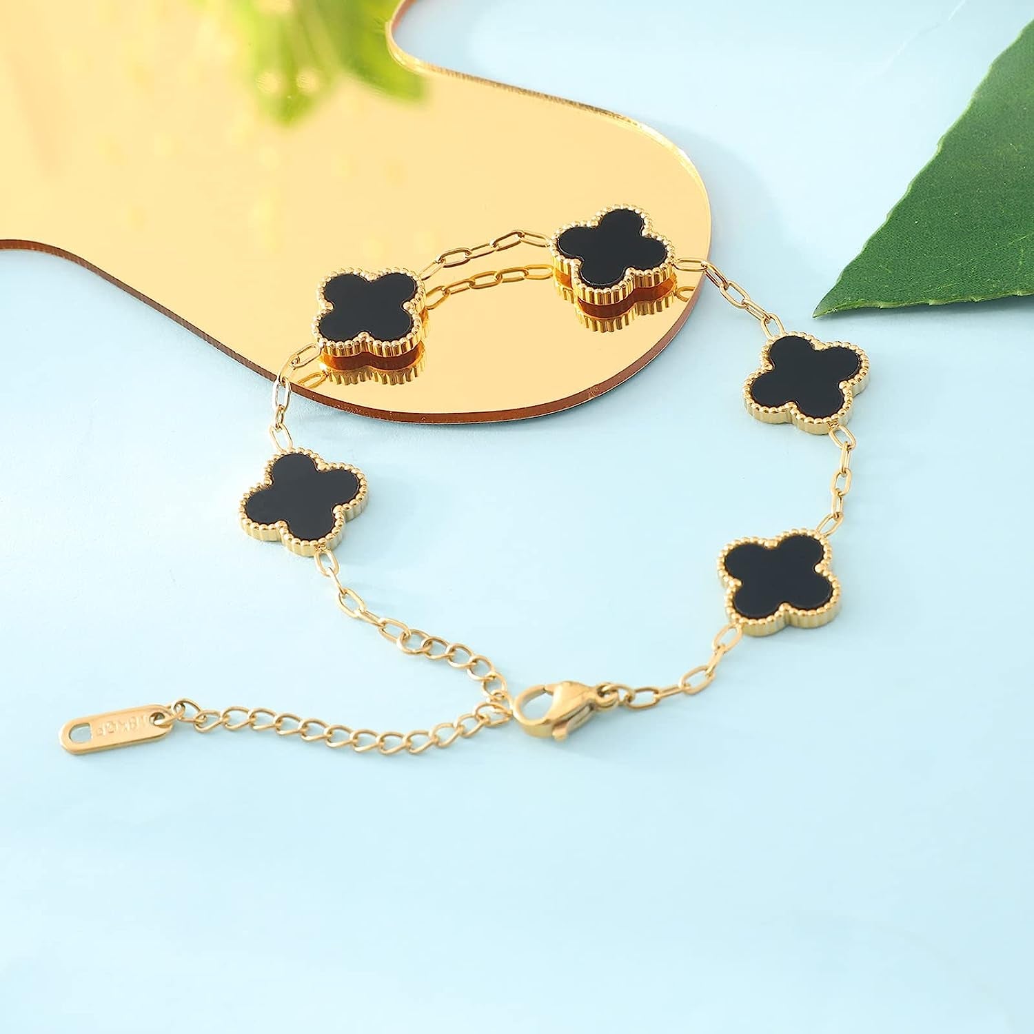 Fashion Chain Bracelets for Women Girls,18K Gold Lucky Adjustable Clover Link Bracelets Valentine'S Day Christmas Gift Jewelry