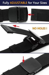 Elastic Belt for Men, Stretch Canvas Belt with YKK Plastic Buckle, Breathable Waist Belt for Work Outdoor Cycling Hiking, Adjustable for Pants Size below 46Inches[53"Long1.5"Wide]