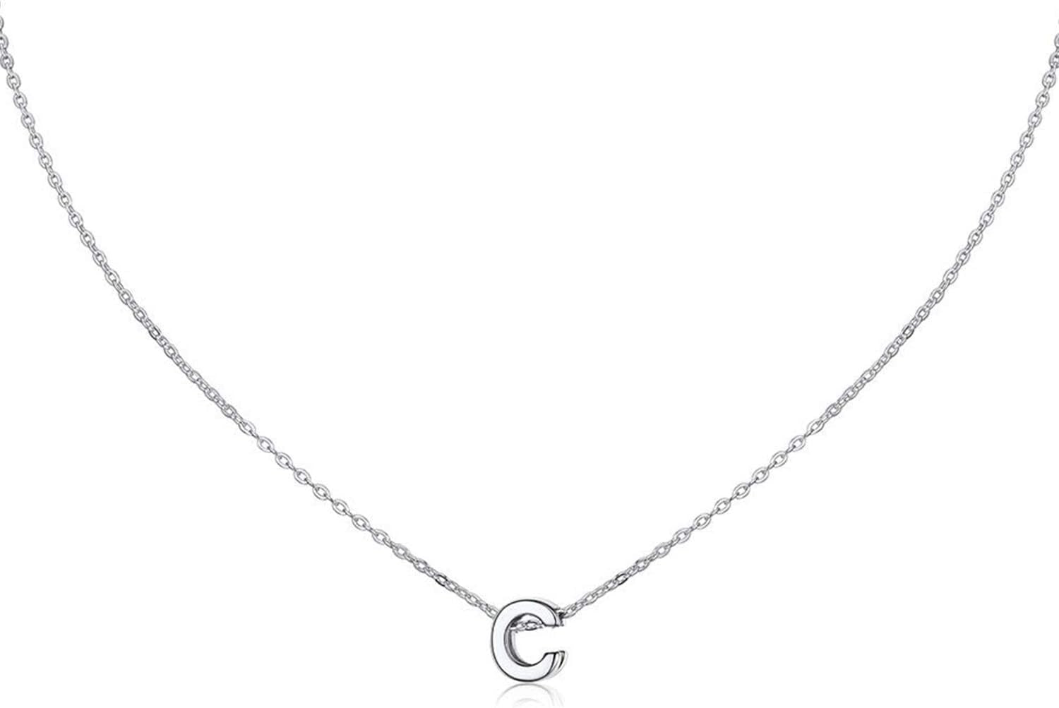 Small Initial Necklace for Women Stainless Steel Tiny Letter Necklace Personalized Name Necklace for Girls