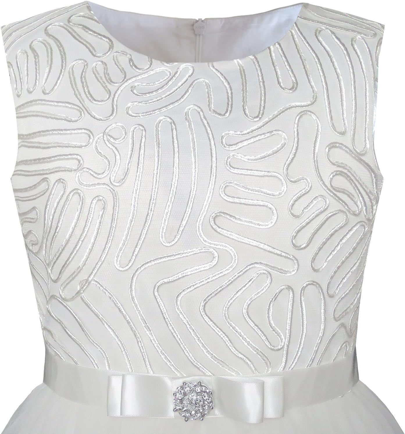 Flower Girls Dress Blue Belted Wedding Party Bridesmaid Size 4-12 Years