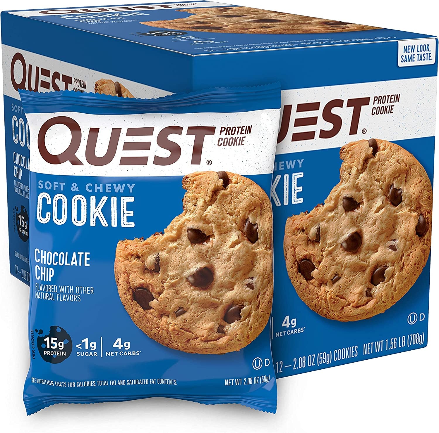 Chocolate Chip Protein Cookie, Keto Friendly, High Protein, Low Carb, 12 Count