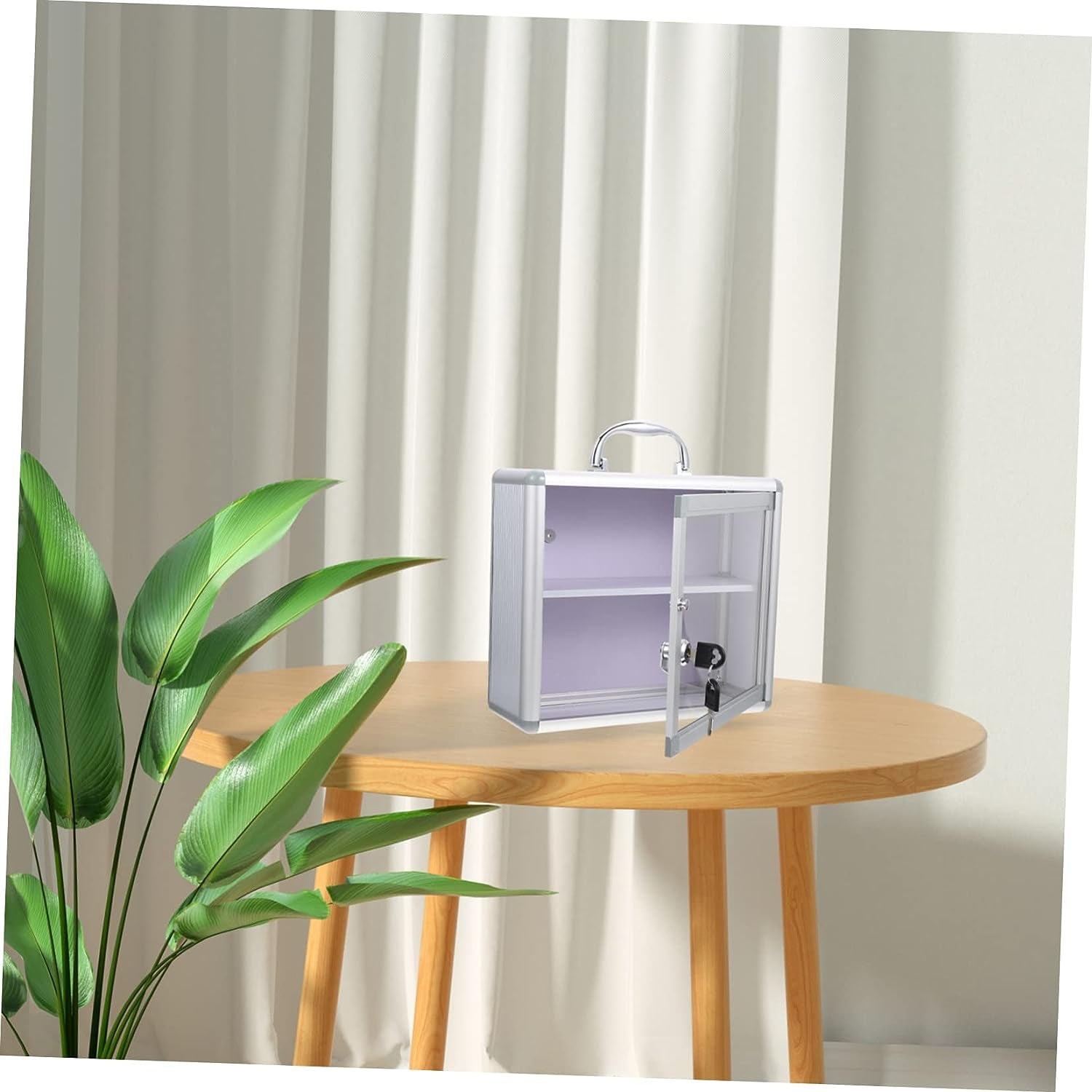 Medication Storage Case 1 Set Multi-Layer Medicine Box with Lock Office Accessories Car Lock Box Emergency Storage Box Locking Storage Box Wall-Mounted Locking Box Handle