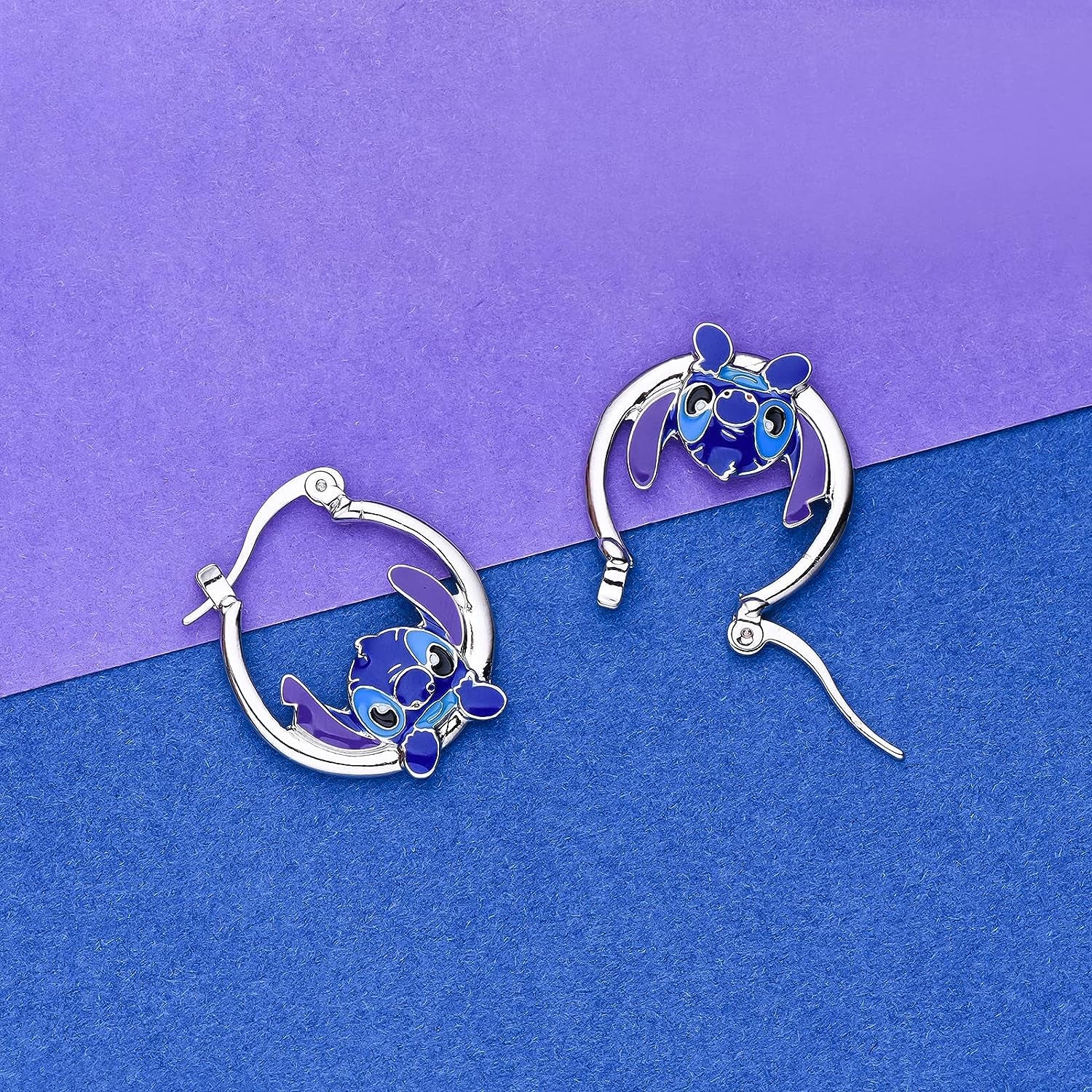 Stitch Earrings for Girls Stitch Gifts Ohana Means Family Hoop Earrings Stitch Jewelry Daughter Granddaughter Birthday Gift, Copper, No Gemstone