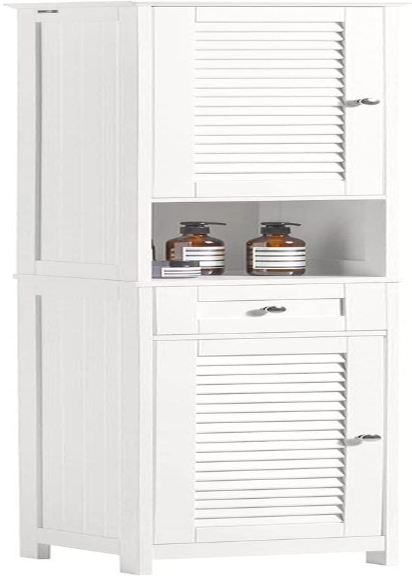 Tall Cabinet, Freestanding Cabinet, Bathroom Cabinet, 170X32X30 Cm, White, FRG236-W