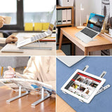 Laptop Stand for Desk, Aluminum Portable Computer Stand Holder, Ergonomic Aluminum Laptop Mount Stand Compatible with Macbook, Dell, Lenovo More 10-15.6'' Laptops (Silver)