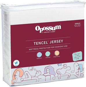 Tencel Jersey Waterproof Fitted Mattress Protector, Single Bed Size