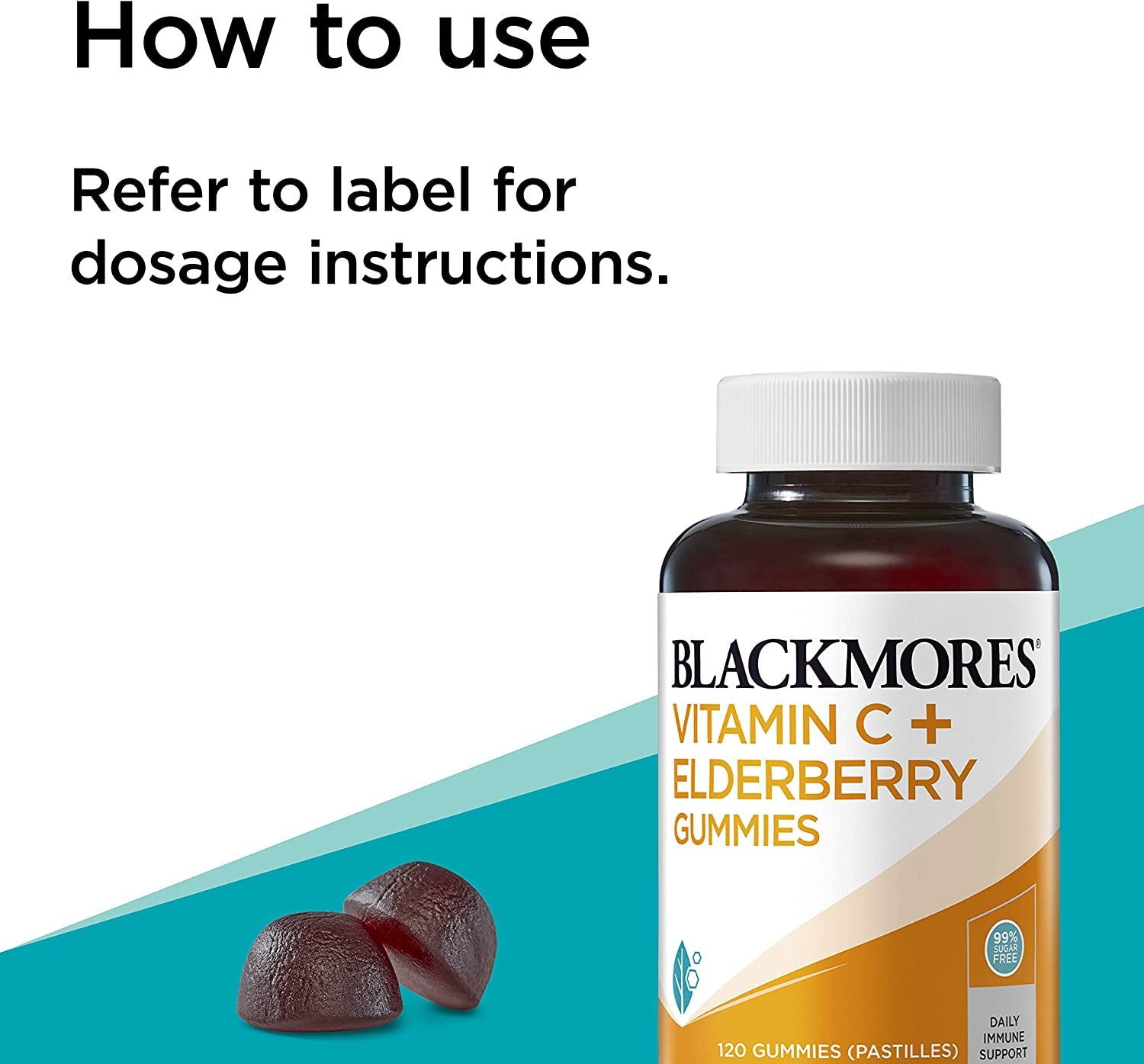 Vitamin C + Elderberry Gummies (120), 120 Pastilles (Gummies) 120 Count