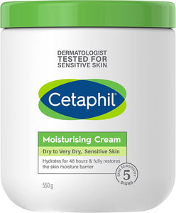 Moisturising Cream | 550G | Hydrating Moisturiser for Dry to Very Dry, Sensitive Skin | Body Cream Completely Restores Skin Barrier in 1 Week | Fragrance Free | Non-Greasy | Dermatologist Recommended Brand