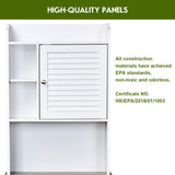 Bathroom Over-The-Toilet Storage Cabinet, Freestanding Home Toilet Rack W/ 5-Level Adjustable Shelves, Space Saver Organizer Rack, Bathroom Storage Shelf, White