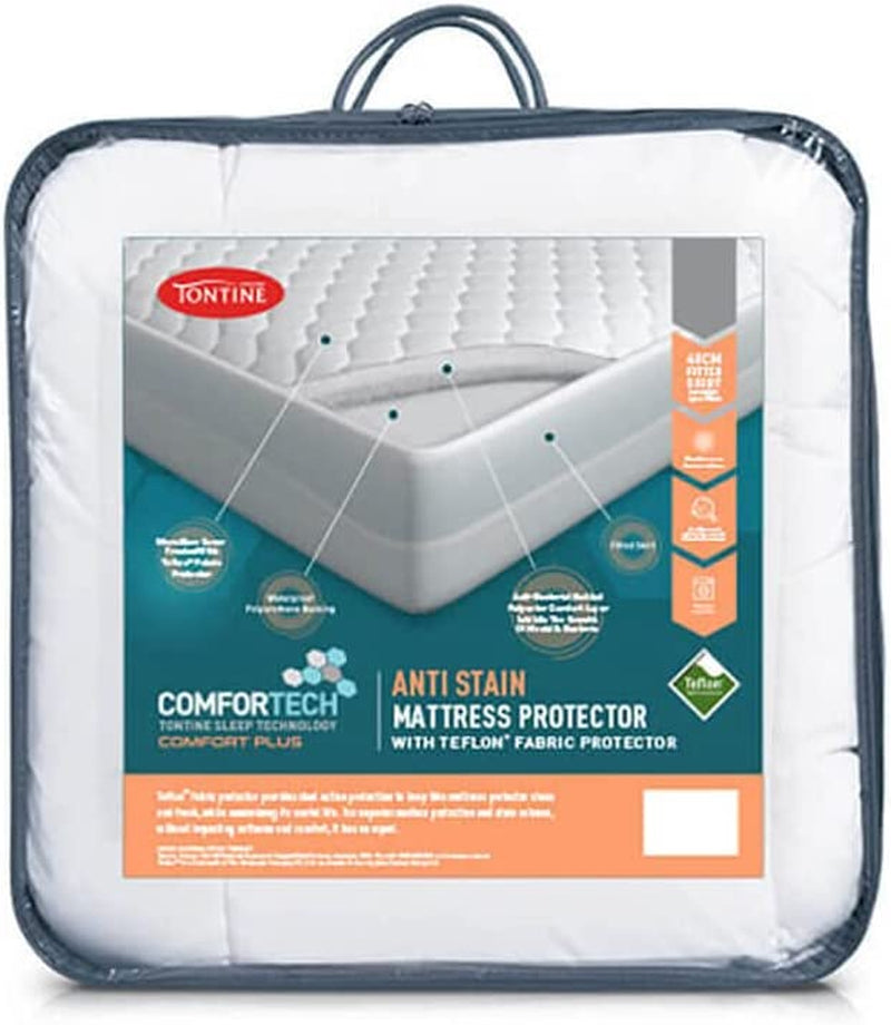 Comfortech anti Stain King Bed Mattress Protector Home Bedding White