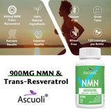 Sublingual NMN 500Mg + Trans-Resveratrol Purity 99%, 3-In-1 Advanced Formula NMN Resveratrol Supplement for Boost NAD+, Immune & Energy Support, Anti-Aging, Skin & Overall Health, 120 Lozenges