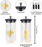 Set of 2 Leaf Decorative Lamp Battery Powered Lights 23Cm Tall Cordless Night Light with Fairy Lights for Living Room Bedroom Kitchen Wedding Xmas
