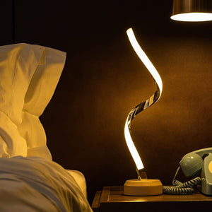 LED Table Lamp for Bedroom Bedside Lamps for Nightstand Minimalist Solid Wood Desk Lamp for Kids Room Living, 5 Level Dimmable Light & 3 Color Changing Unique Night Light
