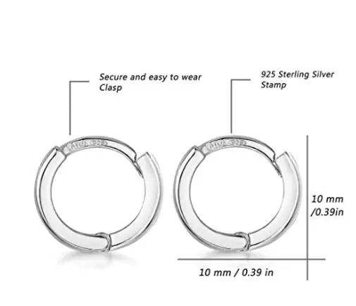 925 Sterling Silver Pair of Round Hinged Hoops - Sleeper Earrings pattanaustralia