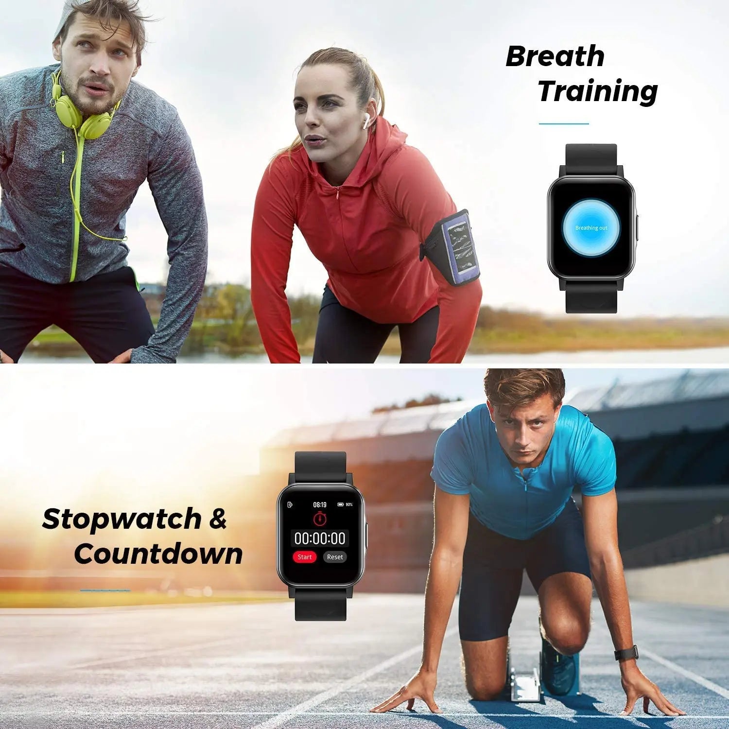 SoundPEATS Smart Watch Fitness Tracker with All Day Heart Rate Monitor, Sleep Tracker, IP68 Waterproof 1.4", Large Touch Screen Call & Message Reminder 12 Sports Modes for ios & Android pattanaustralia