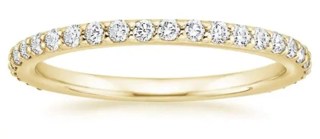 14K Gold Plated Sterling Silver Cubic Zirconia Diamond Stackable Eternity Bands for Women pattanaustralia