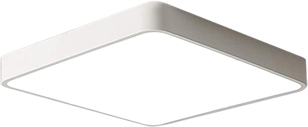 LED Flush Mount Ceiling Light,12-Inch 24W Equivalen Ceiling Lamp Square,6500K Cool White Lighting Fixture for Living Room/Kitchen/Bedroom/Dining Room,White