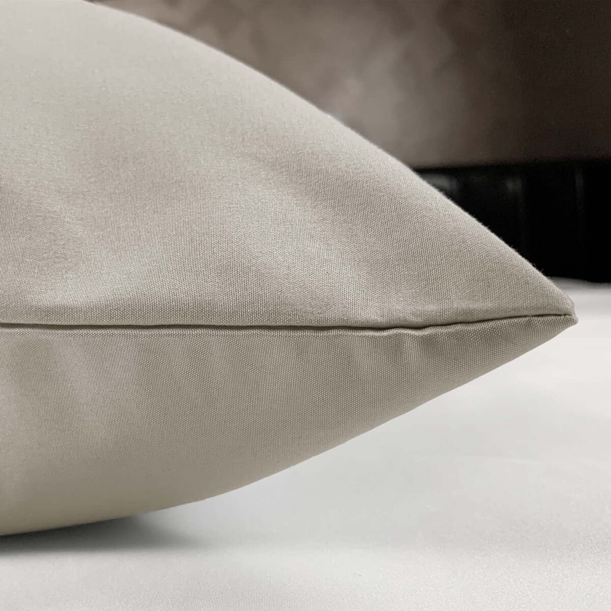Set of 2  King Size Pillowcases Linen Color, Solid Plain Linen Beige Pillow Cases (King Size 50X90Cm, Linen)