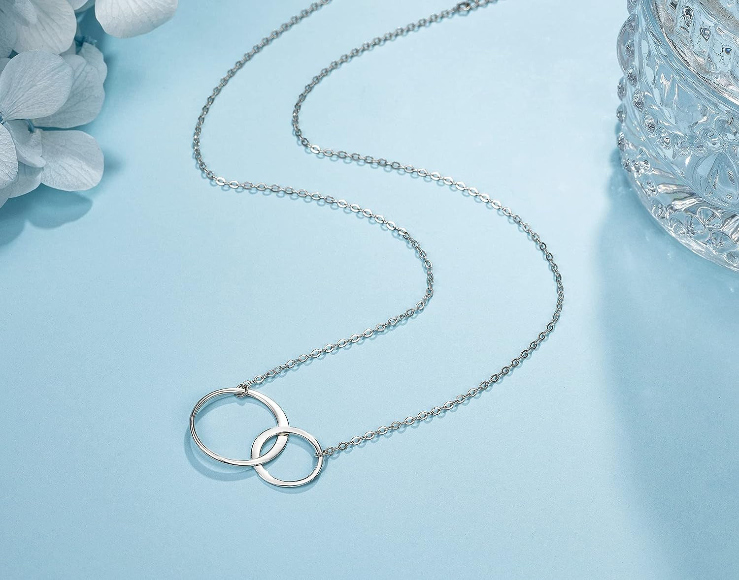 Sweet 13Th Birthday Gifts for Girls, Birthday Gifts for Her, Presents for 13 Year Old Girls, Sterling Silver 2 Ring Birthday Necklace, Friendship Gifts Birthday Jewelry, Sterling Silver Silver